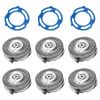 SH50 Replacement Heads with Blade Retaining Rings for Philips Norelco 5000 Series 6-pc Pack