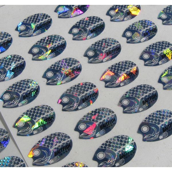 Holographic Baitfish Replacement Spinner Blade Decals Size 1-2 D6