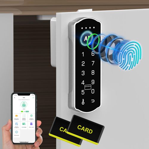 Eseesmart Smart Cabinet Lock, Magnetic Digital Electronic RFID Keyless Bluetooth Child Safe Baby Proof Safety Drawer Locks for Adult Cabinet Wardrobe Wine Cooler File Dresser Desk, Silver
