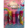 LIP BALM 5 PACK, STRAWBERRY, PASSION FRUIT, CHERRY, RASPBERRY CUPCAKE, MYSTERY