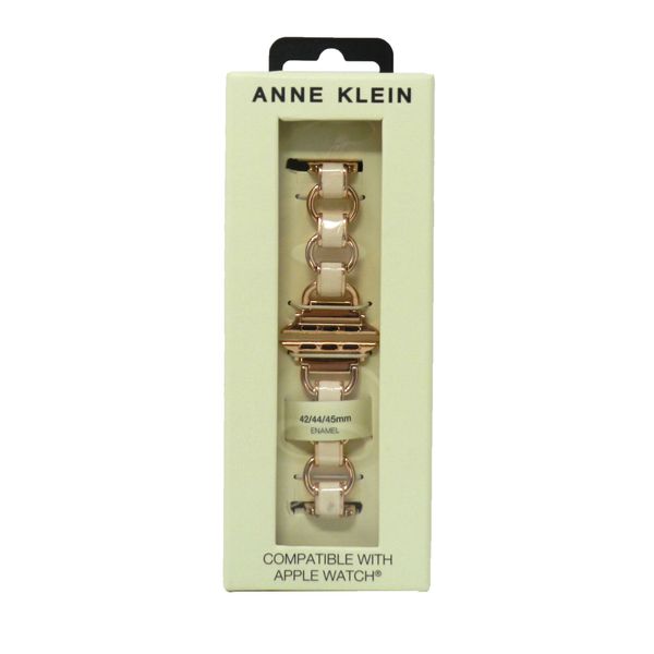 Anne Klein Fashion Chain Bracelet For Apple Watch Enamel Rose Gold 42/44/45MM