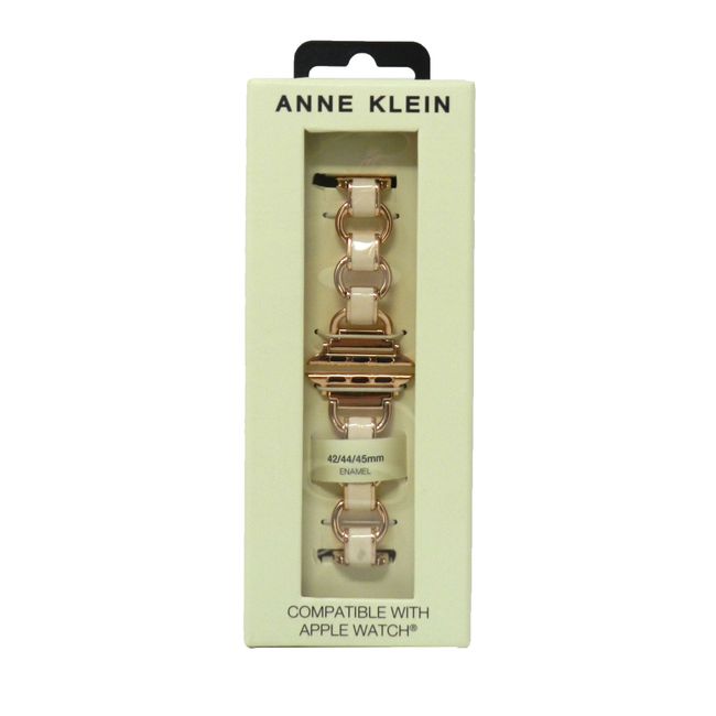 Anne Klein Fashion Chain Bracelet For Apple Watch Enamel Rose Gold 42/44/45MM