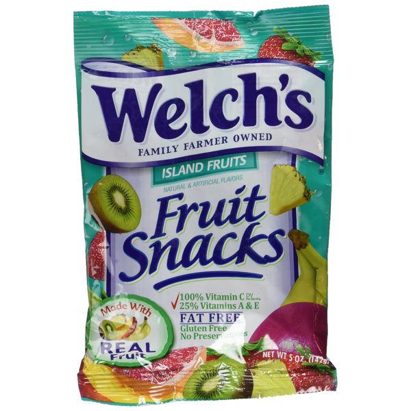 WELCH'S Fruit Snacks, Island Fruits, 5 Ounce