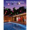 Smart Outdoor String Lights H7015, 48Ft RGBIC Outdoor Lights with 15 Dimmable...