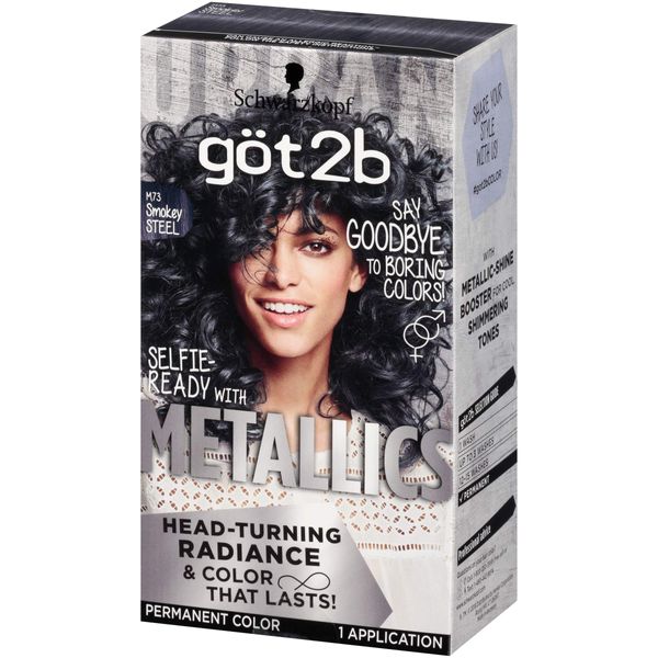 Got2b Metallic Permanent Hair Color, M73 Smoky Steel