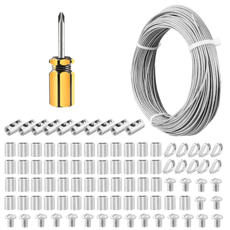Abimars Wire Rope 2mm, 50m Stainless Steel Garden Wire Rope Cable with ...
