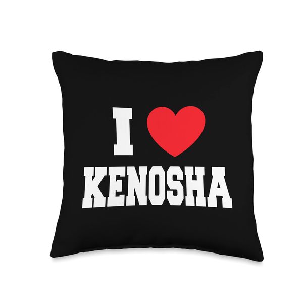 I Love Kenosha Throw Pillow