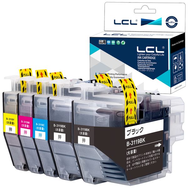 LCL Brother LC3119-4PK +LC3119BK LC3119 LC3119BK LC3119C LC3119M LC3119Y High Capacity Compatible Ink Cartridge (4 Color Set + Black) Compatible with