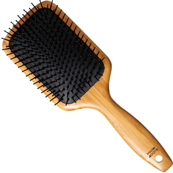 Sam Villa Signature Series Bamboo Brush Wooden Paddle Brush For Hair Styling