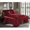 Satin Sheets Full [4-Piece, Burgundy] Hotel Luxury Silky Bed Sheets - Extra Soft