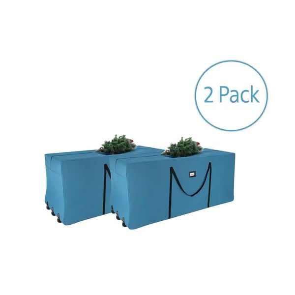 Christmas Tree Storage with Wheels, Blue, Fits up to 9 Ft. Tall Tree (2-Pack)