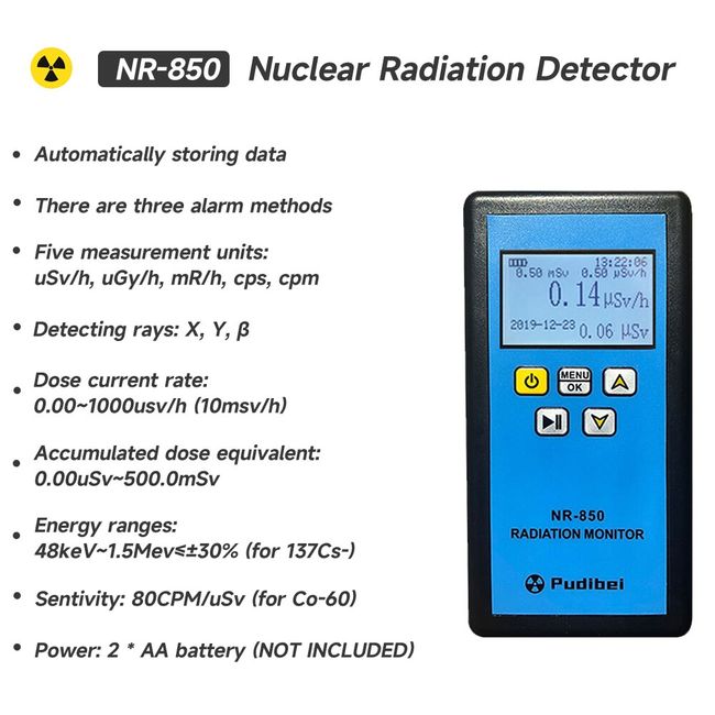 FS2011 Geiger Radiation Counter Nuclear Detector Beta Gamma X-ray