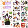 NMKL Halloween Window Stickers - Double Sided Window Decorations, 10 Sheets - Cute Monster & Witch Decals