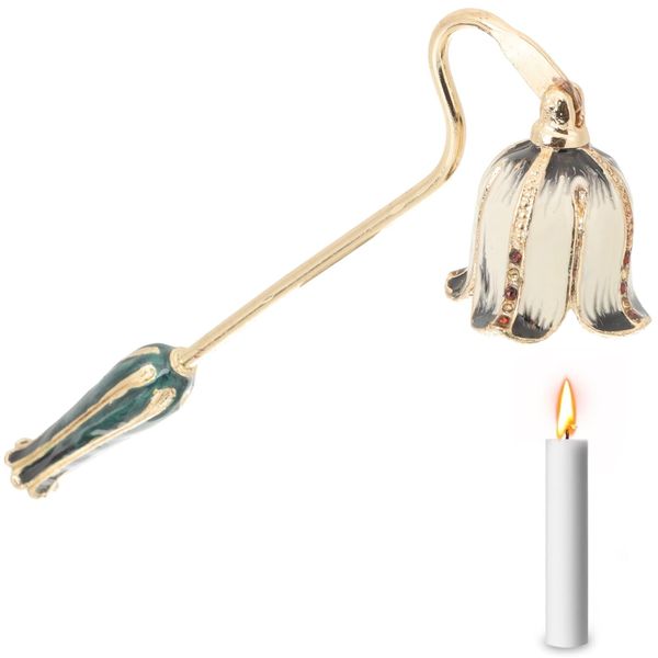 TOYMYTOY Buddhist Altar Candlestick Extinguisher with Long Handle Vintage Candle Stopper Candle Wicker Small Lightweight Flower Bell Shaped Eraser Candle Extinguisher Bon Festival Memorial Public Altar Home