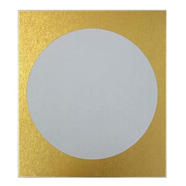 Large Shikishi Outer Gold Hide Paper Inner Bulletin Paper, Round Window, 9.5 x 10.8 inches (242 x 273 mm), 10 Sheets