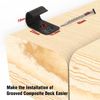 Start Clips - Universal Starter Deck Clips, Start Clips for Decking, Hidden Fasteners & Deck Starter Clips with Decking Screws (36 Pack, Black)