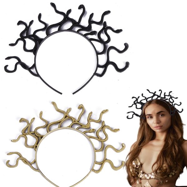 Halloween Snake Headband Greek Goddess Headdress for Women Cosplay Party Masquerade Costume Headpiece 2pcs