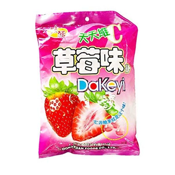 Hongyuan Dakeyi Strawberry Flavoured Hard Candy (350g), 1 Pack