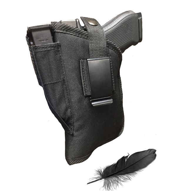 Fits Springfield XD9, XD40, XD45, XD-S9 with 4" Barrel with Laser. Soft Nylon Inside or Outside The Pants Gun Holster.