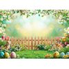 LYWYGG 7X5FT Easter Backdrop Easter Photography Background Rabbit Colorful Eggs Backdrops CP-609