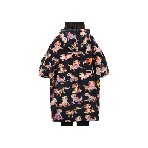 Leopard Gecko Gifts for Women Men, Wearable Flannel Blanket Hoodie, Oversized Flannel Hooded Blanket Sweatshirt, One Size