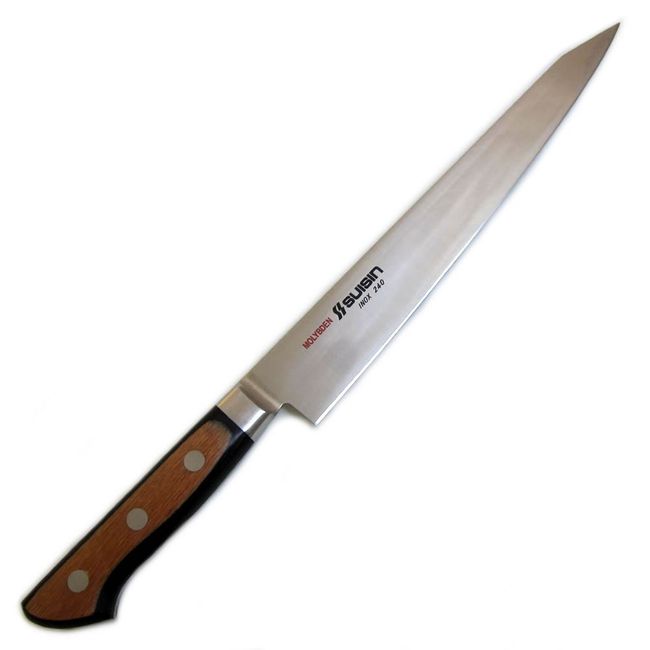 Houcho.com Suisin Inox Western-Style Knife Series, Genuine Sakai-Manufactured, Inox Steel 9.4" (240mm) Sujihiki Knife