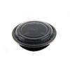 32oz Black Disposable Plastic Round Microwavable Food Container With Lids 50pcs