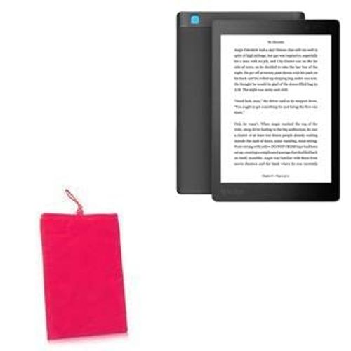 BoxWave Case Compatible with Kobo Aura One - Velvet Pouch, Soft Velour Fabric Bag Sleeve with Drawstring - Cosmo Pink