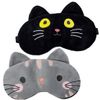 Silk Eye Mask, Light Blocking, Sleeping, Cute, Cat Eye Mask, Eye Strain Blindfold, Women and Kids, Soft Eye Cover with Adjustable Strap, Set of 2
