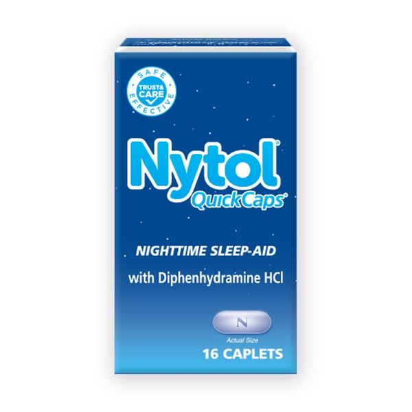 Nytol Quick Caps Nighttime Sleep Aid, Helps You Fall Asleep Fast, 16 Caplets