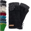 McRon Damen Gestrickte Pulswärmer Lana (Dunkelgrün)