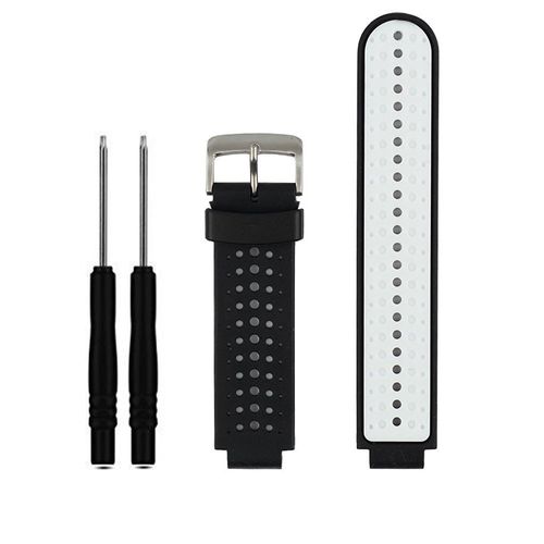 Soft Silicone Replacement Watch Band for Garmin Forerunner 230/235 / 220/620 / 630/735 Smart Watch (03 Black & White)