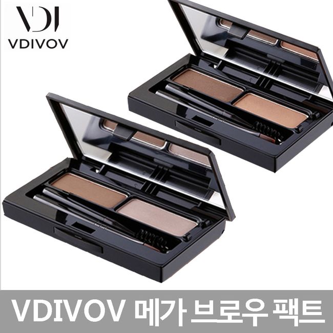 Vidivov Mega Brow Pact 5.5g, No. 1 Light Brown + Medium Brown, 1ea