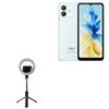 BoxWave Stand and Mount Compatible with Cubot Note 40 - RingLight SelfiePod, Selfie Stick Extendable Arm with Ring Light - Jet Black
