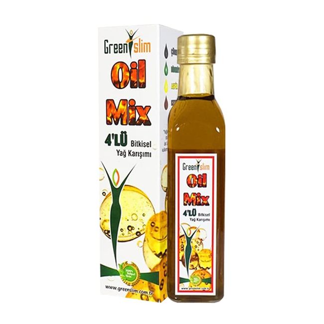 Slim Oil Mix 4'lü Bitkisel Yağ Karışımı 250 ML Aspir Biberiye Çörekotu Keten Yağı Green Slim