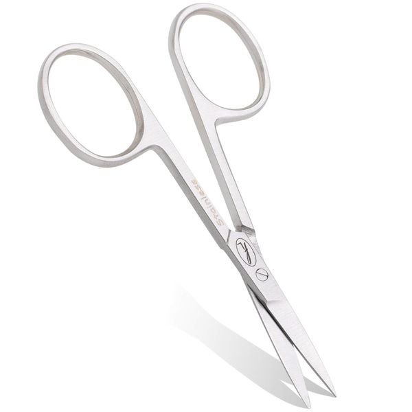 Fine Lines - Thin Nail Scissors - Stainless Steel STRAIGHT Scissor for Women & Men - Silver Manicure Scissors for Nails, Cuticle & Hair Trimming- Suitable for Manicure, Pedicure, Hair & Beard Grooming