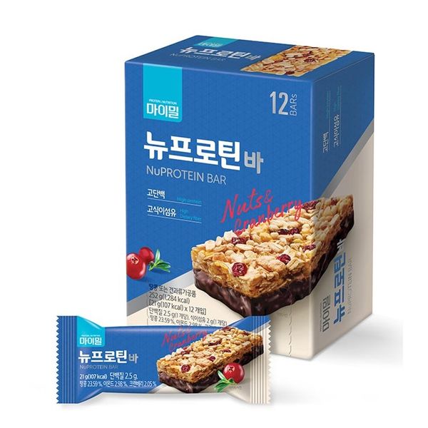 Daesang Well Life High Protein High Dietary Fiber My Meal New Protein Bar 21g x 12 x 4 boxes