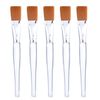 Facial Mask Brush Makeup Brushes Cosmetic Tools with Clear Plastic Handle, 5 Pack (Silver)