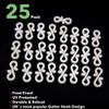 S4U Gutter Hooks, 25 White Plastic Hooks for Securing String Lights to Guttering, Indoor/Outdoor Usage, LED, 35MM Long