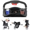 Dog Stroller 3 Wheels Foldable Cat Pet Stroller with Storage Basket & Cup Holder