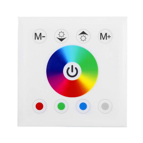 EVTSCAN LED Wall Switch Dimmer, Wall Mounted Colorful RGBW LED Touch Panel Controller Dimmer Switch for LED Strip Light (White)
