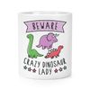 Beware Crazy Dinosaur Lady Makeup Brush Pencil Pot