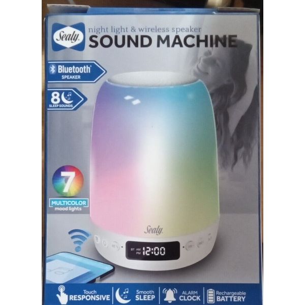 Sealy Night Light & Wireless Speaker Sound Machine Bluetooth Rechargeable