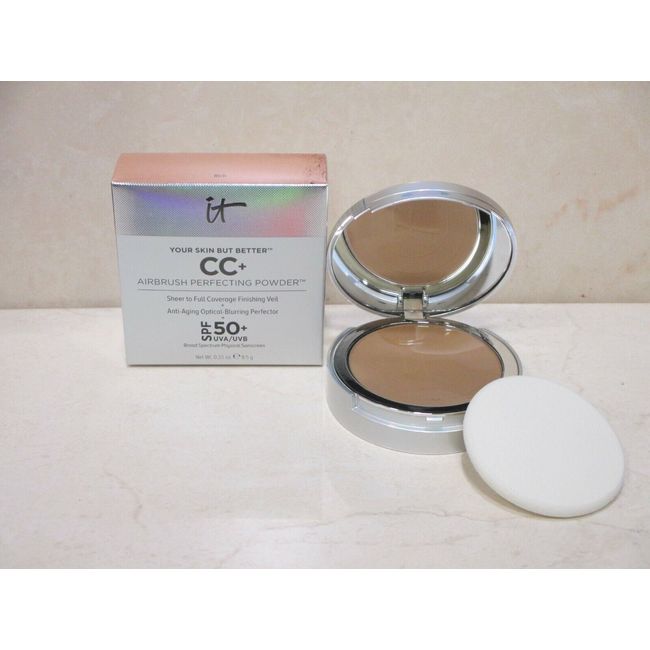 IT COSMETICS CC+ AIRBRUSH PERFECTING POWDER SPF 50+ RICH 0.33 OZ BOXED