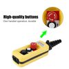 Hoist Up Down Switch, Pendant Crane Control Switch, Hoist Crane Pendant Pushbutton Switch Up-Down Push Button Switch Lifting Pendant Controller with Emergency Stop