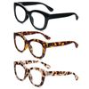 KoKoBin 3-Pack Oversized Reading Glasses For Women Blue Light Blocking Readers with Spring Hinge Ladies Computer Reader 3.5