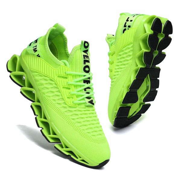 Womens Running Shoes Blade Tennis Walking Fashion Sneakers Breathable Non Slip Gym Sports Work Trainers Fluorescent Green