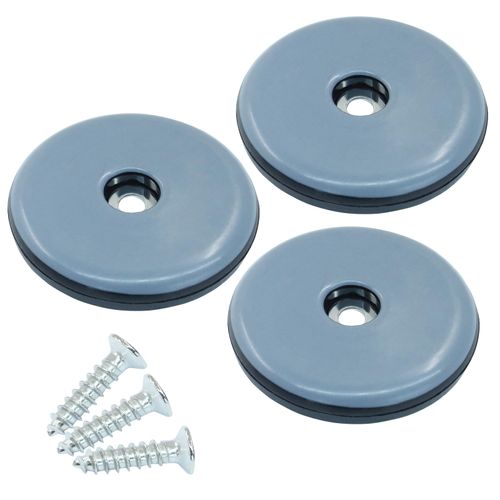 Hordion 12pcs Furniture Sliders Pads 2" (50mm), Round Chair Glides with 24pcs Screws Carpet Tile Hardwood Floors Protectors, Gray