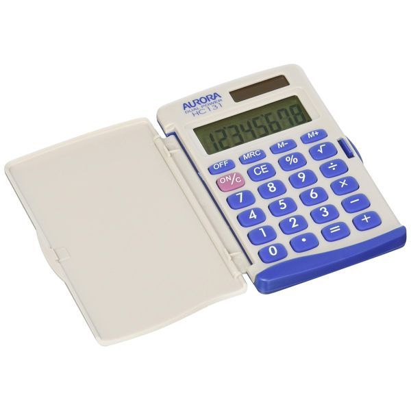 Aurora Japan HC131 Handy Calculator, 8 Digit Display
