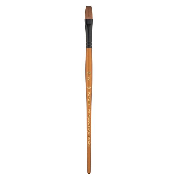 Pan Art Flat Brush Synthetic Sable No. 12 Aquarelle 1pc